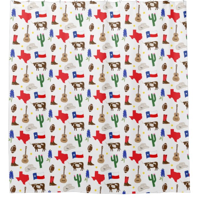 Cortina De Ducha Iconos de Texas (Anverso)