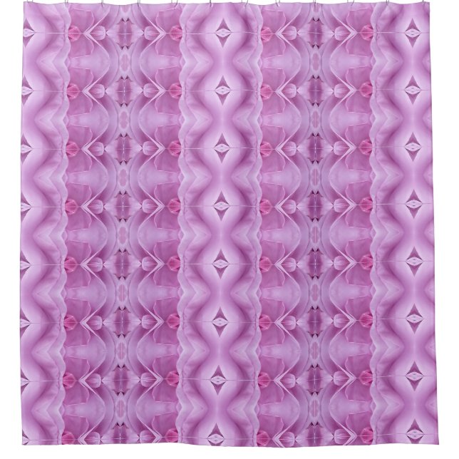 Cortina De Ducha Ikat Rosa cruzado (Anverso)