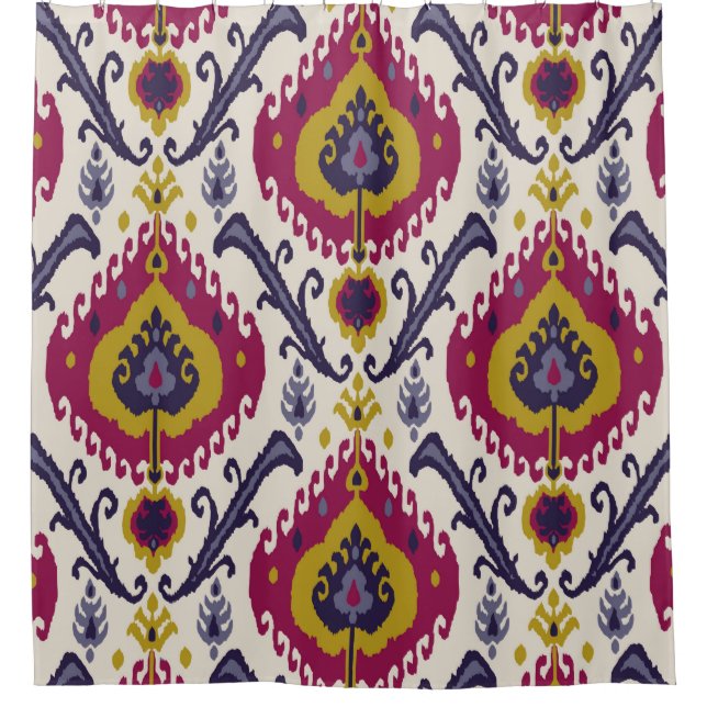 Cortina De Ducha Ikat seamless pattern background Traditional patte (Anverso)