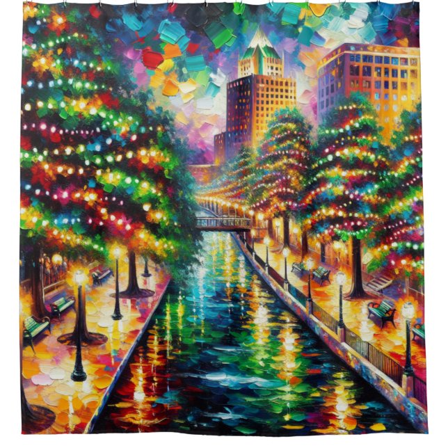 Cortina De Ducha "Iluminación de Navidades: paseo marítimo de San A (Anverso)