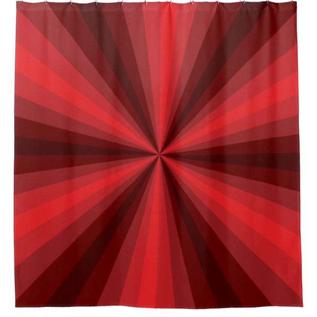 Cortina de Ducha Ilusión Óptica Roja (Anverso)