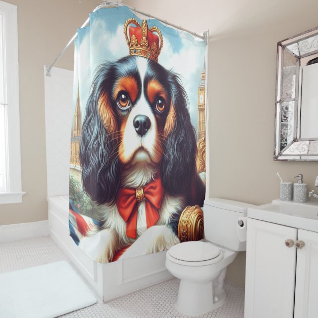 Cortina De Ducha Ilustracion Cavalier King Charles Spaniel (In situ)