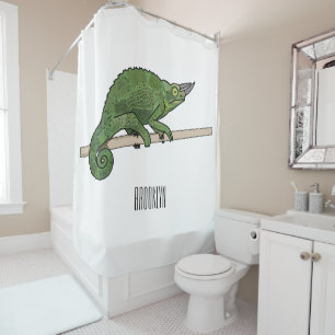 Cortina De Ducha Ilustracion chameleon personalizado de Jackson