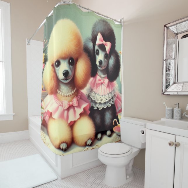 Cortina De Ducha Ilustracion Cute Poodle (In situ)