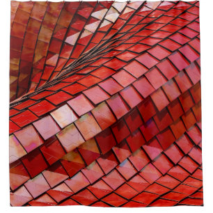 Cortina De Ducha Ilustracion de azulejos rojos