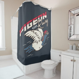 Cortina De Ducha Ilustracion de Carreras de pichón