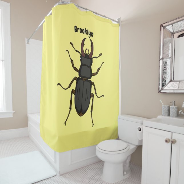 Cortina De Ducha Ilustración de insecto escarabajo ciervo volante (In situ)