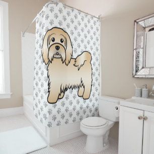 Cortina De Ducha Ilustración de perro de dibujos animados lindo Hav