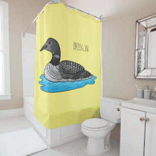 Cortina De Ducha Ilustracion de personalizado de aves de Loon