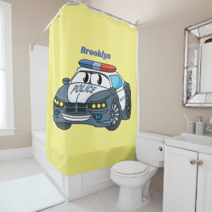 Cortina De Ducha Ilustracion de personalizado de coche de policía f