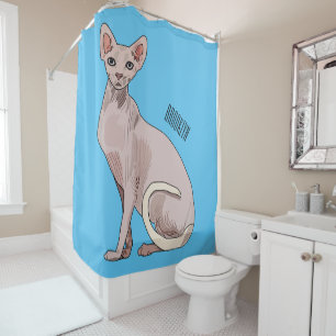 Cortina De Ducha Ilustracion de personalizado de gatos Sfinx