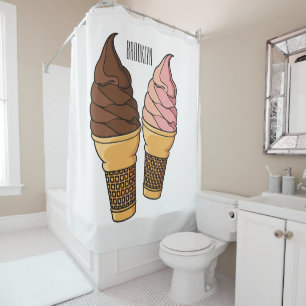 Cortina De Ducha Ilustracion de personalizado de helado de cono