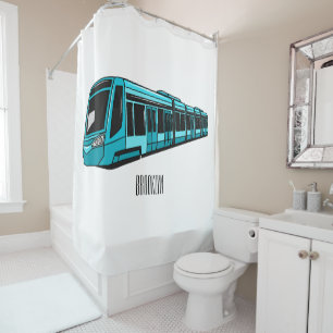 Cortina De Ducha Ilustracion de personalizado de locomotora eléctri