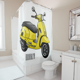 Cortina De Ducha Ilustracion de personalizado de motocicleta con ci