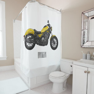 Cortina De Ducha Ilustracion de personalizado de motocicleta de cru