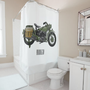 Cortina De Ducha Ilustracion de personalizado de motocicleta de cru