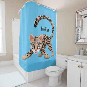 Cortina De Ducha Ilustracion de personalizado de ocelot de Cute