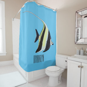 Cortina De Ducha Ilustracion de personalizado de peces moro