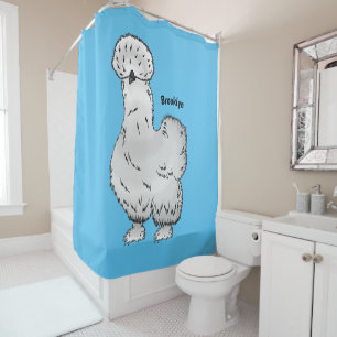 Cortina De Ducha Ilustracion de personalizado de pollo de Silkie
