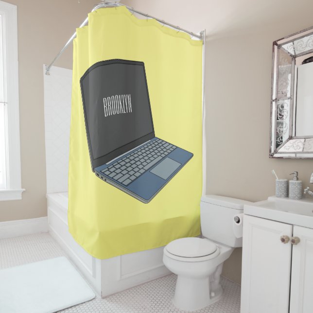 Cortina De Ducha Ilustracion de personalizado para portátiles (In situ)