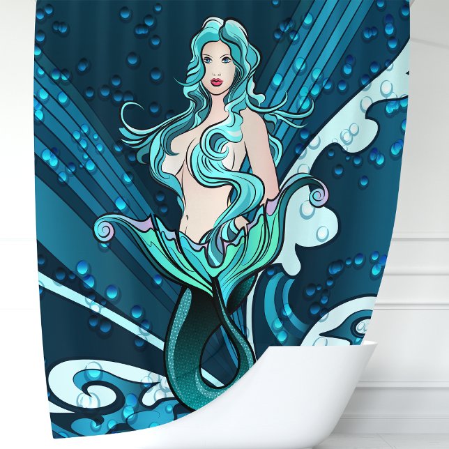 Cortina De Ducha Ilustracion de sirena náutica (Subido por el creador)
