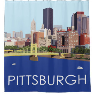 Cortina De Ducha Ilustracion del equipo de Guay Pittsburgh Skyline