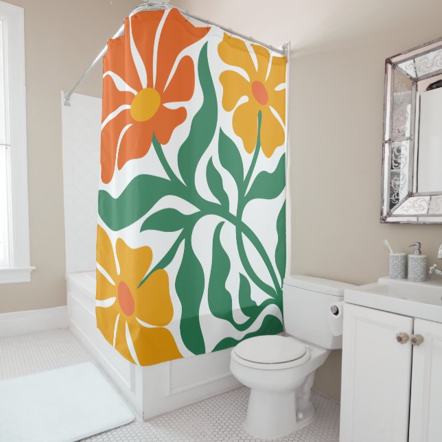 Cortina De Ducha Ilustración floral (In situ)