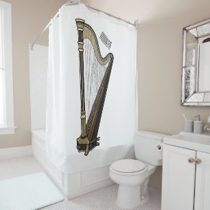 Cortina De Ducha Ilustracion Harp personalizado