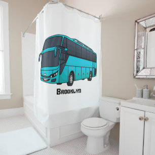 Cortina De Ducha Ilustracion moderno de personalizado de autobús de