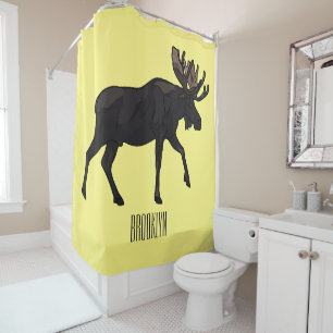 Cortina De Ducha Ilustracion Moose personalizado