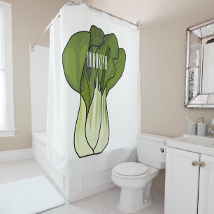 Cortina De Ducha Ilustracion personalizado Bok choy