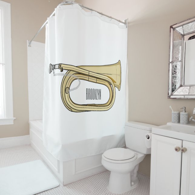 Cortina De Ducha Ilustracion personalizado Bugle (In situ)