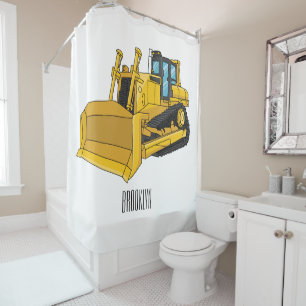 Cortina De Ducha Ilustracion personalizado Bulldozer