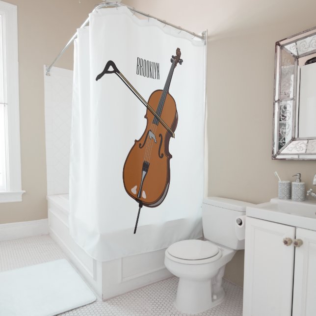 Cortina De Ducha Ilustracion personalizado Cello (In situ)