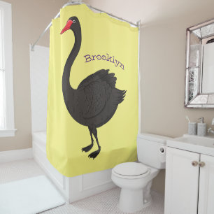 Cortina De Ducha Ilustracion personalizado cisne negro