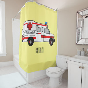 Cortina De Ducha Ilustracion personalizado de ambulancia