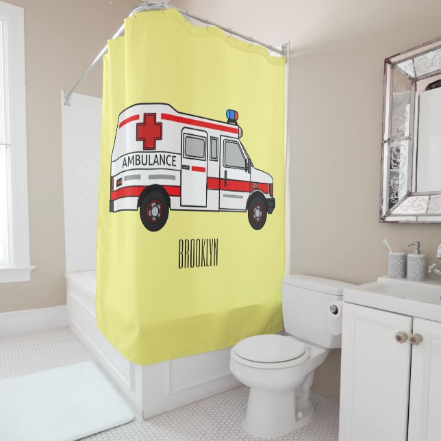 Cortina De Ducha Ilustracion personalizado de ambulancia (In situ)