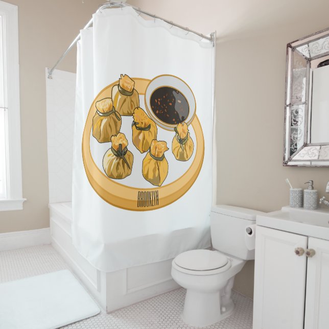 Cortina De Ducha Ilustracion personalizado de bolso de camarón tail (In situ)