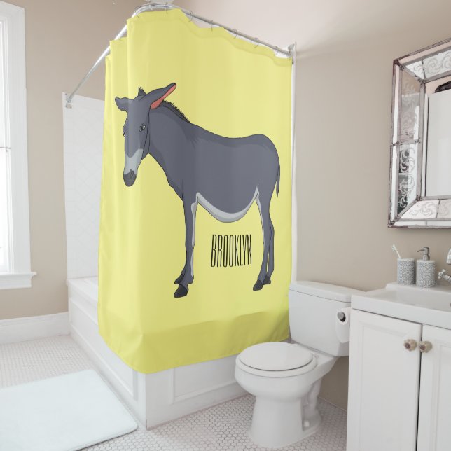 Cortina De Ducha Ilustracion personalizado de burro (In situ)