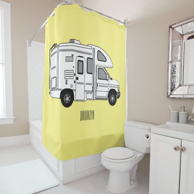 Cortina De Ducha Ilustracion personalizado de Campervan (In situ)