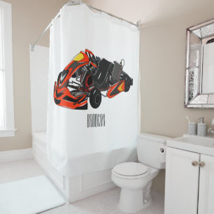 Cortina De Ducha Ilustracion personalizado de carreras de Kart