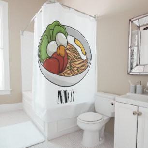 Cortina De Ducha Ilustracion personalizado de fideos