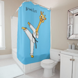 Cortina De Ducha Ilustracion personalizado de Kung Fu giraffe
