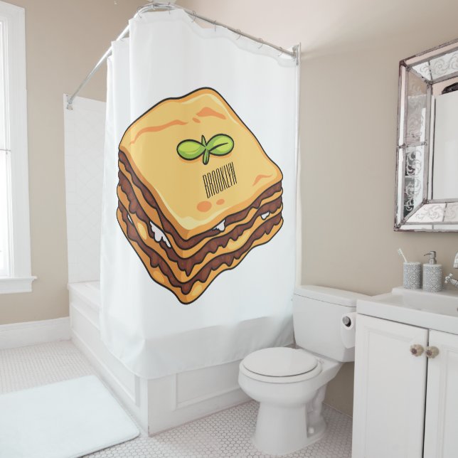 Cortina De Ducha Ilustracion personalizado de Lasagna (In situ)