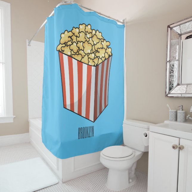 Cortina De Ducha Ilustracion personalizado de palomitas (In situ)