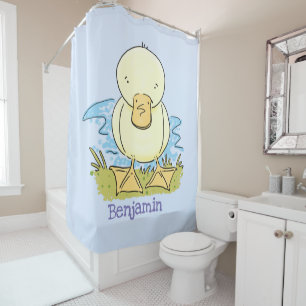 Cortina De Ducha Ilustracion personalizado de pato amarillo