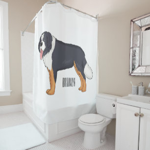 Cortina De Ducha Ilustracion personalizado de perro de montaña de B