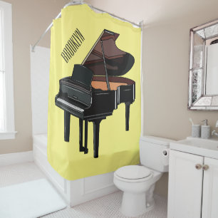 Cortina De Ducha Ilustracion personalizado de piano