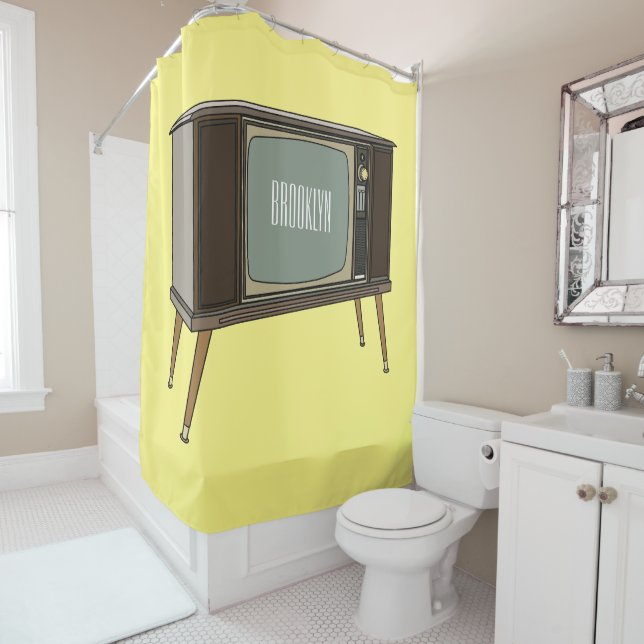 Cortina De Ducha Ilustracion personalizado de televisión (In situ)
