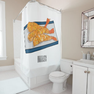 Cortina De Ducha Ilustracion personalizado de tempura gambas